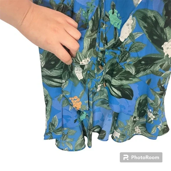 ASOS Oasis halter midi dress in blue floral - Picture 5 of 9